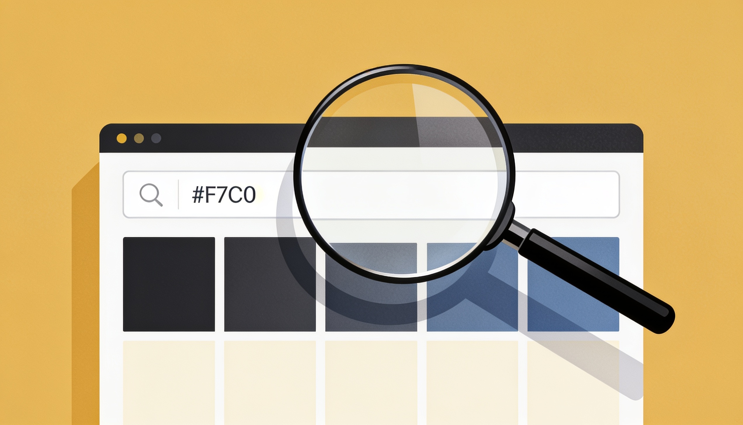 Vergrootglas boven een digitale zoekbalk als conceptuele illustratie voor SEO
