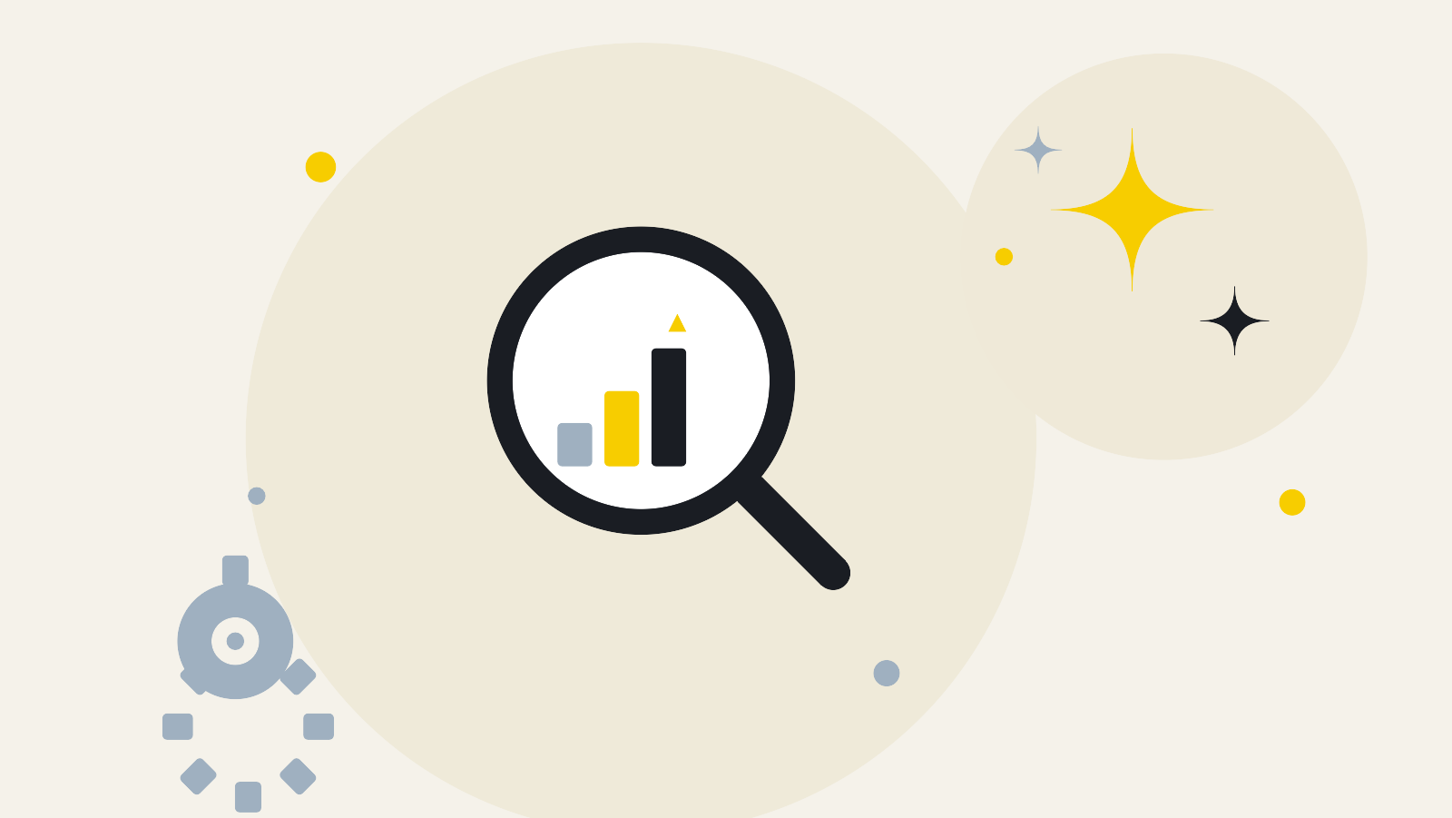 Vergrootglas met stijgende barchart als illustratie bij het artikel Wat is SEO